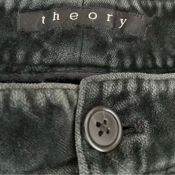 Theory Cotton Blend Green Velvet Skinny Womens Pants SZ 2 - Picture 11 of 14